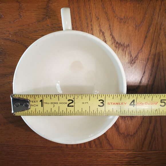 Vintage Oval Serving Plate & 3 Matching Coffee Cups. Chrysanthemum Pattern. - Picture 10 of 12
